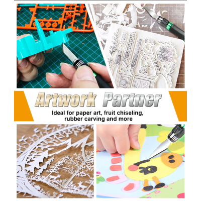 Estuche de cúters con mango de aluminio y 13 cuchillas de Proskit - PD-398