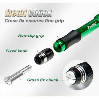 Estuche de cúters con mango de aluminio y 13 cuchillas de Proskit - PD-398