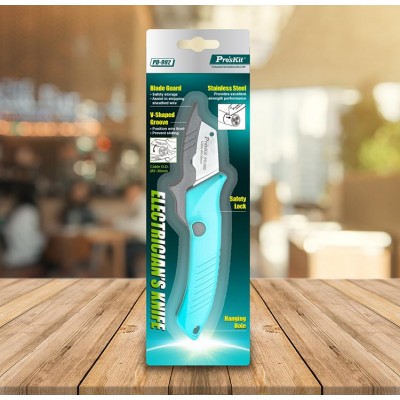 PD-992 Cuchilla de electricista con cubierta de seguridad de Proskit