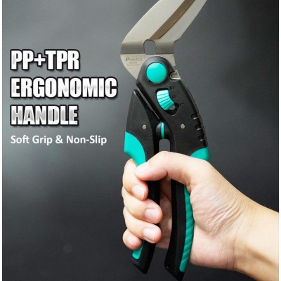 SR-339 Tijera multiusos con muelle y hoja serrada angulada 45º de Proskit