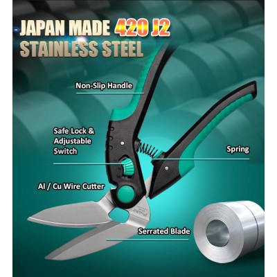 SR-339 Tijera multiusos con muelle y hoja serrada angulada 45º de Proskit