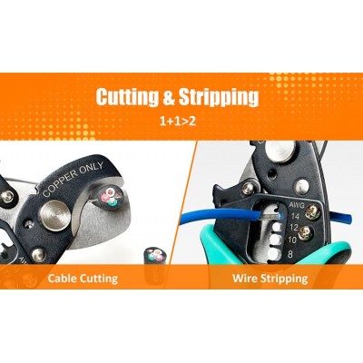 SR-363B Alicate de corte y pelacables redondo 2 en 1 de Proskit