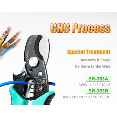 SR-363B Alicate de corte y pelacables redondo 2 en 1 de Proskit