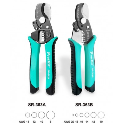 SR-363B Alicate de corte y pelacables redondo 2 en 1 de Proskit