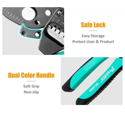 SR-363A Tenaza de corte y pelacables redondo 2 en 1 de Proskit