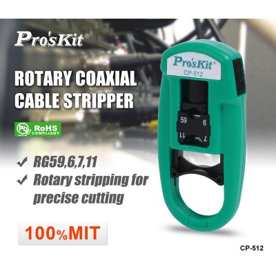 Pelacables coaxiales en un sólo paso por rotación de Proskit - CP-512
