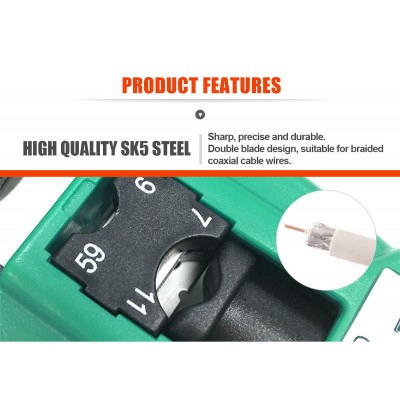 Pelacables coaxiales en un sólo paso por rotación de Proskit - CP-512