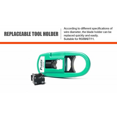 Pelacables coaxiales en un sólo paso por rotación de Proskit - CP-512