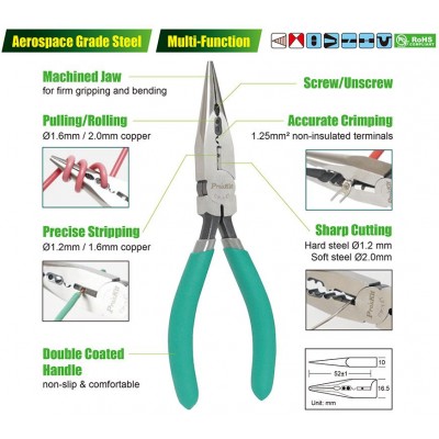 CP-147 Alicate de puntas multi función para electricista de Proskit