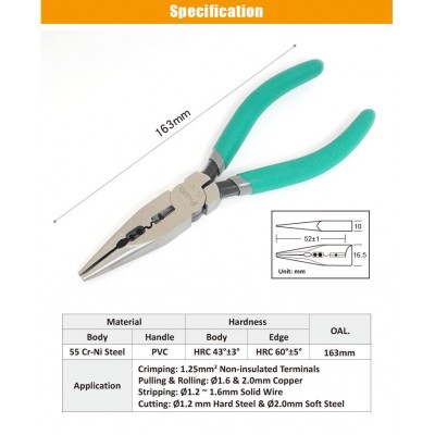CP-147 Alicate de puntas multi función para electricista de Proskit