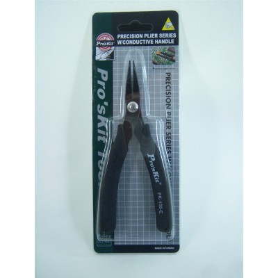 1PK-105-E Alicates De Puntas curvas Con Mango Conductivo (145 mm) de Proskit
