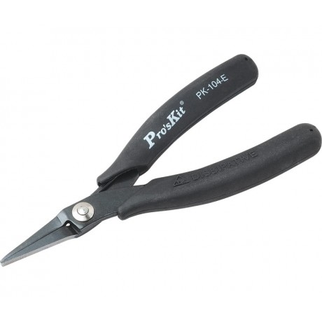1PK-104-E Alicates de puntas planas Con Mango Conductivo (145 mm) de Proskit
