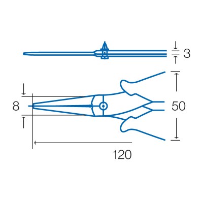 PM-396H Alicate de puntas planas con Mango antideslizante TRP (120 mm) de Proskit
