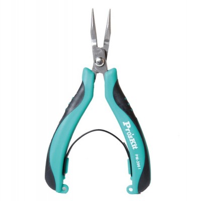 PM-396I Alicate de puntas curvas de acero inoxidable con Mango antideslizante TRP (120 mm) de Proskit