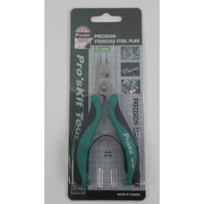 PM-396I Alicate de puntas curvas de acero inoxidable con Mango antideslizante TRP (120 mm) de Proskit