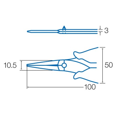 1PK-501E Micro alicate de puntas redondas (100 mm) de Proskit