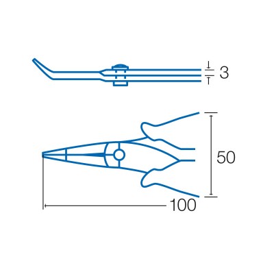 1PK-501C Micro Alicate de puntas curvas (100 mm) de Proskit