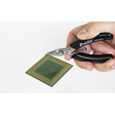 1PK-501C Micro Alicate de puntas curvas (100 mm) de Proskit