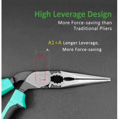 PM-943 Alicate de puntas y corte con mandíbulas en ángulo 45º (192 mm) de Proskit