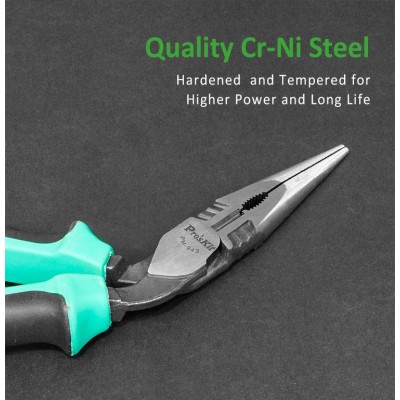 PM-943 Alicate de puntas y corte con mandíbulas en ángulo 45º (192 mm) de Proskit