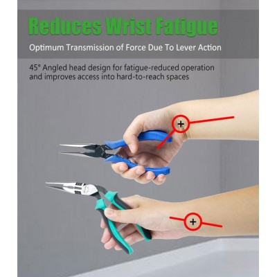 PM-943 Alicate de puntas y corte con mandíbulas en ángulo 45º (192 mm) de Proskit