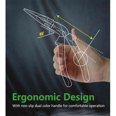 PM-943 Alicate de puntas y corte con mandíbulas en ángulo 45º (192 mm) de Proskit