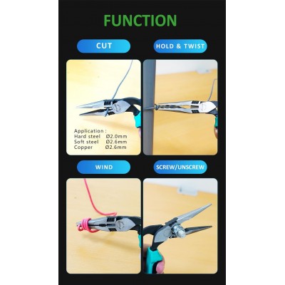 PM-943 Alicate de puntas y corte con mandíbulas en ángulo 45º (192 mm) de Proskit