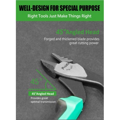 PM-942 Alicate de corte con mandíbulas en ángulo 45º (170 mm) de Proskit