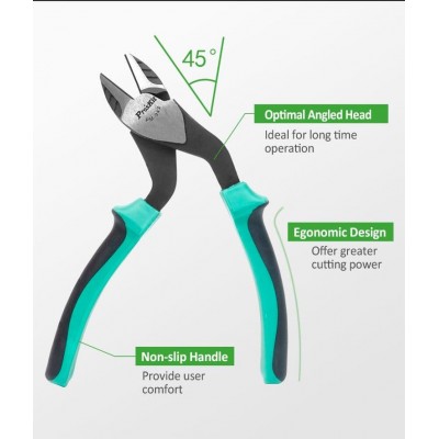 PM-942 Alicate de corte con mandíbulas en ángulo 45º (170 mm) de Proskit