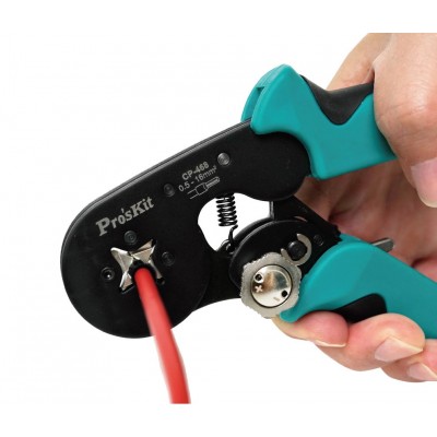 CP-468 Crimpadora de punteras cuatro puntos para cables eléctricos de Proskit