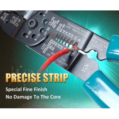 CP-413G Tenaza Crimpadora, Pela, Corta Cables y Tornillos para Terminales aislados y no aislados de Proskit