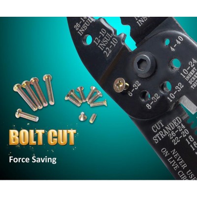 CP-413G Tenaza Crimpadora, Pela, Corta Cables y Tornillos para Terminales aislados y no aislados de Proskit