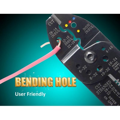 CP-413G Tenaza Crimpadora, Pela, Corta Cables y Tornillos para Terminales aislados y no aislados de Proskit