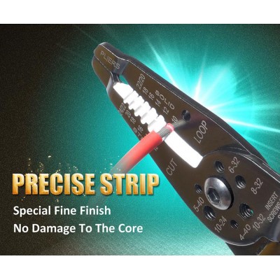 CP-412G Tenaza Crimpadora, Pela, Corta Cables y Tornillos para Terminales aislados y no aislados de Proskit