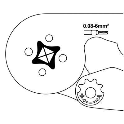 CP-460G Crimpadora de punteras cuatro puntos para cables eléctricos de Proskit