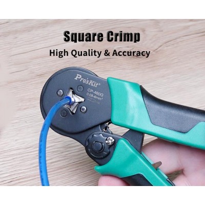 CP-460G Crimpadora de punteras cuatro puntos para cables eléctricos de Proskit