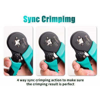 CP-460G Crimpadora de punteras cuatro puntos para cables eléctricos de Proskit