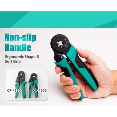 CP-460G Crimpadora de punteras cuatro puntos para cables eléctricos de Proskit