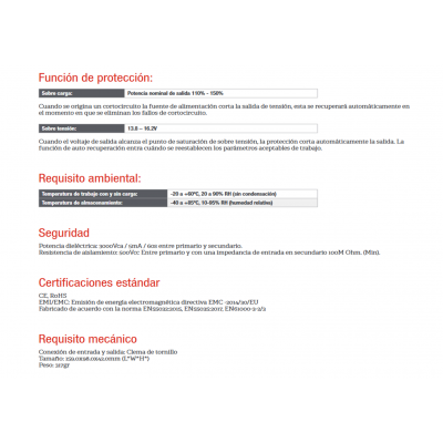 Fuente de alimentación conmutada 12V/100W/8,3A - ALM309