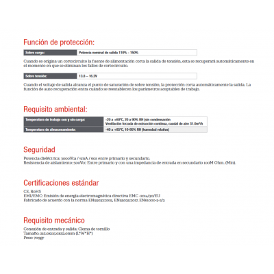 Fuente de alimentación conmutada 12V/500W/41.7A - ALM334