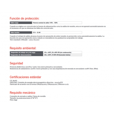 Fuente de alimentación conmutada 24V/24W/1.0A - ALM302