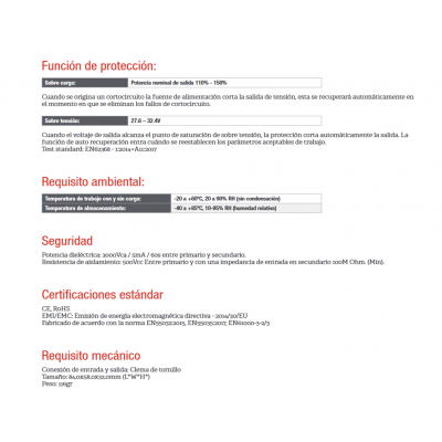 Fuente de alimentación conmutada 24V/36W/1.5A - ALM305