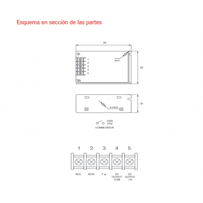 Fuente de alimentación conmutada 24V/36W/1.5A - ALM305