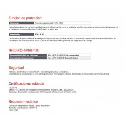 Fuente de alimentación conmutada 24V/60W/2.5A - ALM307
