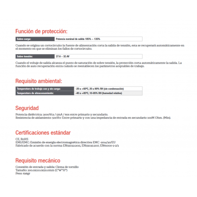 Fuente de alimentación conmutada 24V/250W/10.4A - ALM317