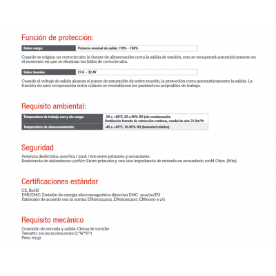 Fuente de alimentación conmutada 24v/500W/20.8A - ALM335