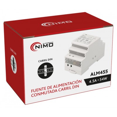Fuente de alimentación conmutada carril DIN 12V/54W/4.5A - ALM455