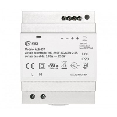 Fuente de alimentación conmutada carril DIN 24V/92W/3.83A - ALM457