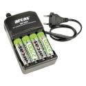 Cargador de sobremesa para baterías 1-4 AAA/AA NI-MH + 4 baterías AA 2700mAh - ARC2009B