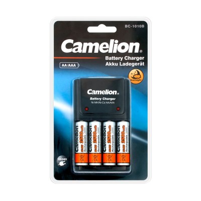 Cargador de baterías 4xAA/AAA NI-MH + 4 baterías AA 2500mAh - BC1010B